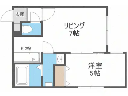 アストレア(1LDK/2階)の間取り写真
