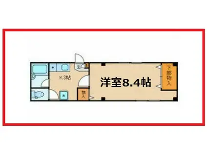 ルシエルクラウド(1K/3階)の間取り写真