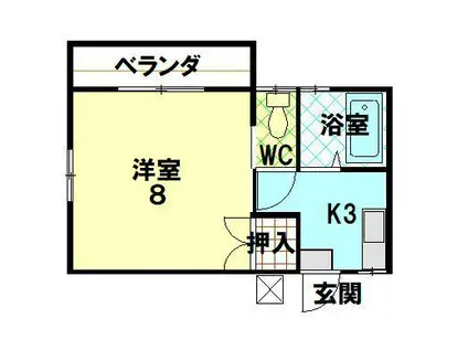 コーポかんだ(1K/1階)の間取り写真