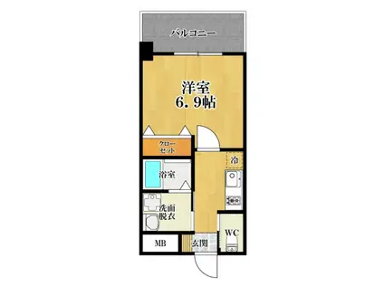 ふぁみーゆ松原中央(1K/4階)の間取り写真