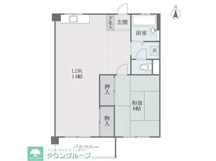 第2長尾団地(1LDK/3階)の間取り写真