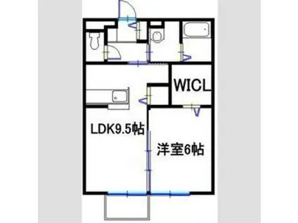 メルベーユ浜の宮(1LDK/1階)の間取り写真