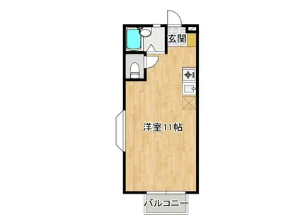 BELLEL石堂(ワンルーム/1階)の間取り写真