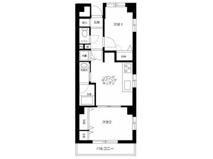 ガーデンホーム山王ヒルズ(2LDK/4階)の間取り写真