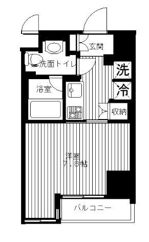 セリーズ門前仲町(1K/1階)の間取り写真