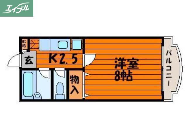 リーセント大和町(1K/3階)の間取り写真