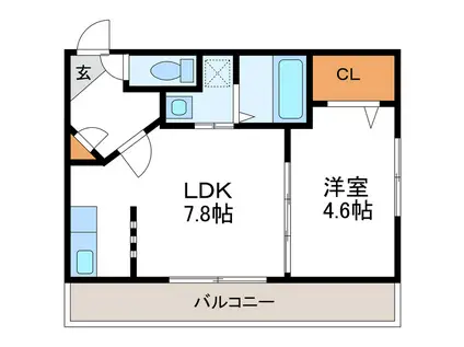 NORTE15 ノルテ15(1LDK/2階)の間取り写真