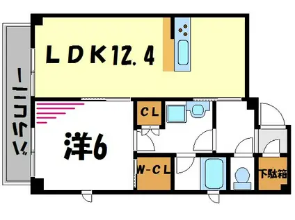 HIGASHIKOMATSUGAWA PARK RESIDENCE(1LDK/1階)の間取り写真