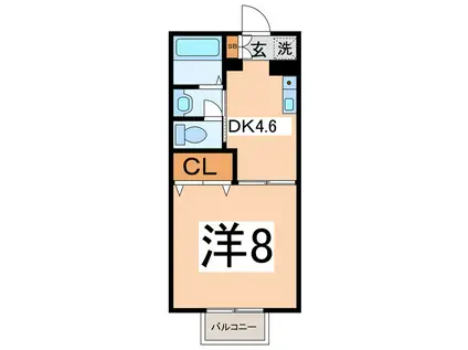 グレイス(1DK/2階)の間取り写真