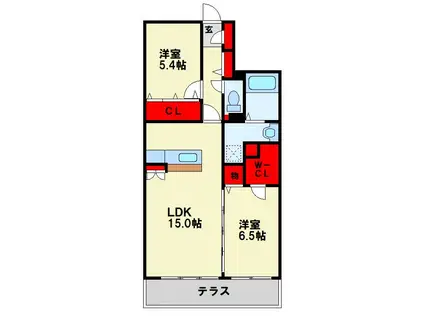 ヴィアーレ(2LDK/5階)の間取り写真