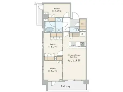 オープンレジデンシア中野中央(3LDK/3階)の間取り写真