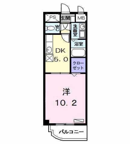 SOLEIL HONJIN(1DK/3階)の間取り写真