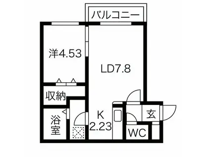 エイワイエー ヒルズ(1LDK/4階)の間取り写真