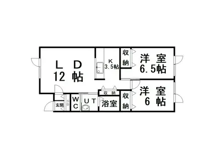 桜ハイツ(2LDK/1階)の間取り写真