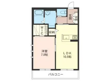 ベルフォレスト弐番館(1LDK/2階)の間取り写真
