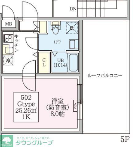 防音マンション スカイラシクラス武蔵関(1K/4階)の間取り写真