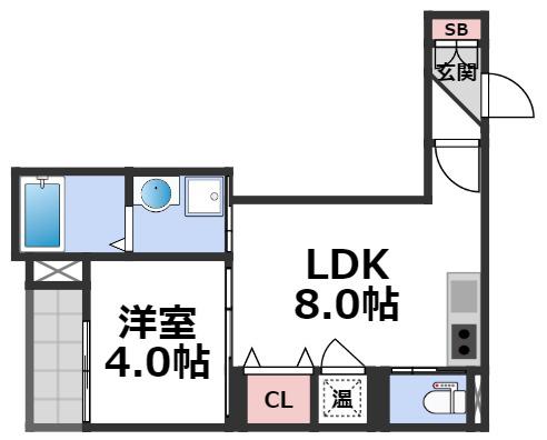 メゾンアイギス(1LDK/1階)の間取り写真