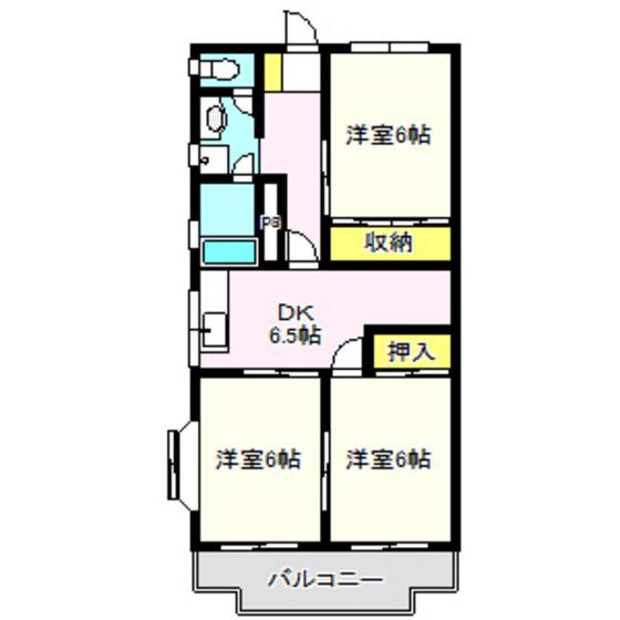 堤マンション(3DK/2階)の間取り写真