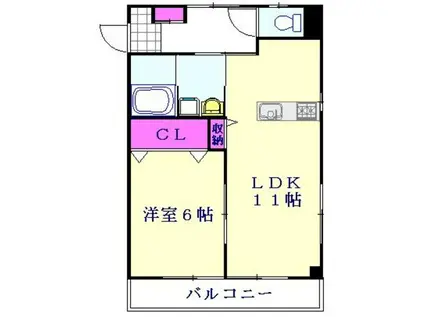 大原マンション(1LDK/2階)の間取り写真