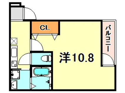 フジパレス東灘2番館(1K/1階)の間取り写真
