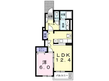 アイル・ビーチェ II(1LDK/1階)の間取り写真