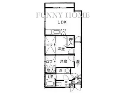 グランセジュール大国町(1LDK/8階)の間取り写真