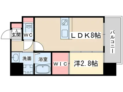 ライブカーサ天満橋(1LDK/7階)の間取り写真