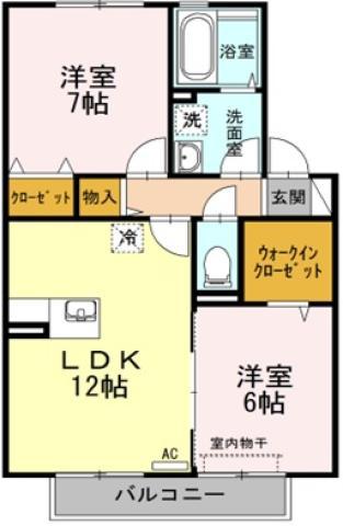 グラン・リーオ D棟(2LDK/2階)の間取り写真