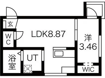 プリシェール笠寺(1LDK/1階)の間取り写真