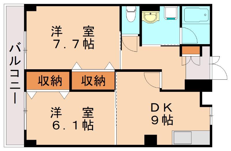 シティフォート(2DK/3階)の間取り写真