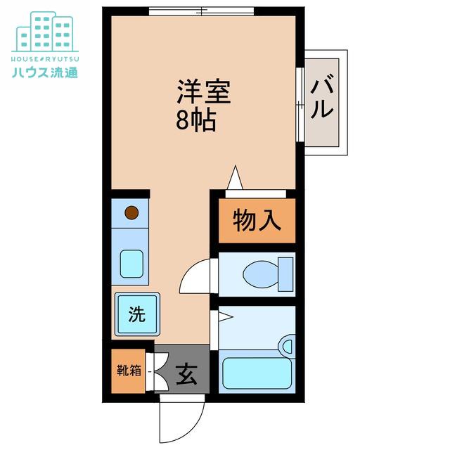 パージュ弐番館(ワンルーム/1階)の間取り写真