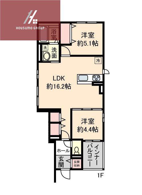 MAISON DE LOULOU(2LDK/1階)の間取り写真