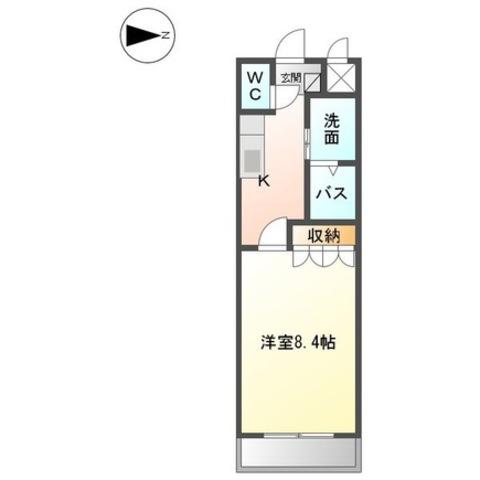 ブルーム 千歳(1K/2階)の間取り写真