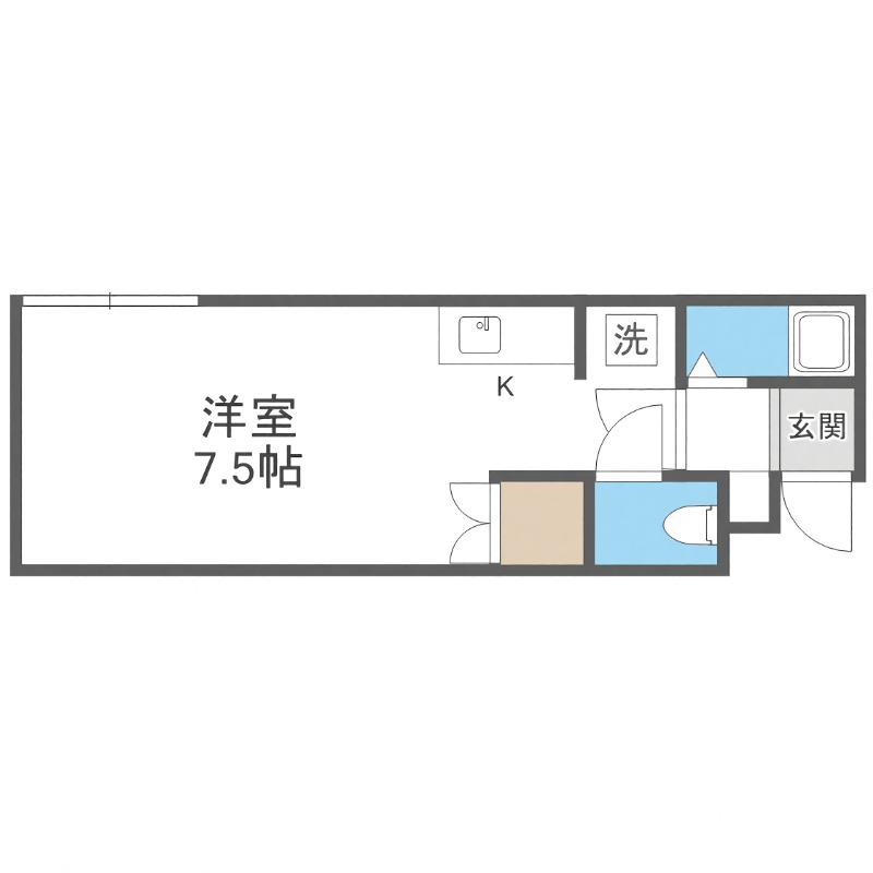 プラザイン桑園(ワンルーム/1階)の間取り写真