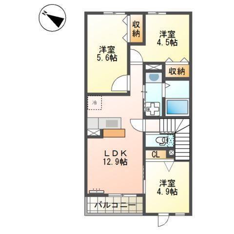 サンタプレイスVII(3LDK/2階)の間取り写真