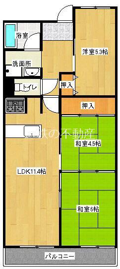 ユニライフ浜松II(3LDK/2階)の間取り写真