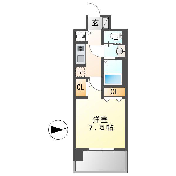LA DOUCEUR黒川II(1K/5階)の間取り写真