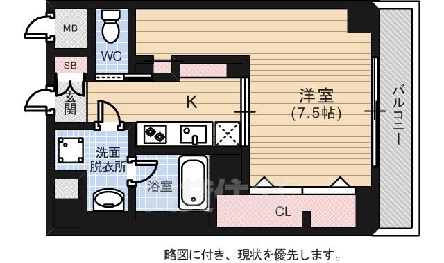 CASA EN Ⅱ(1K/2階)の間取り写真