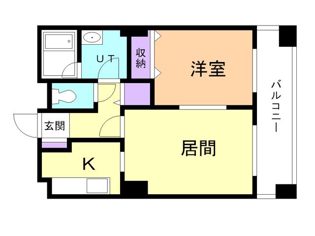 サンヴェール中央(1LDK/5階)の間取り写真