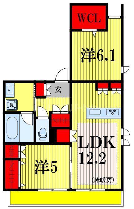 フォルトゥーナ(2LDK/2階)の間取り写真