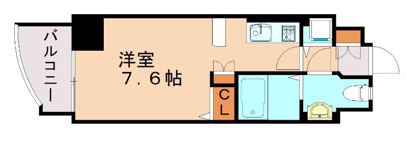 エンクレスト天神東(ワンルーム/8階)の間取り写真