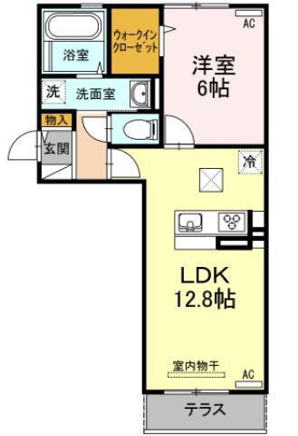 キャトルセゾン(1LDK/1階)の間取り写真