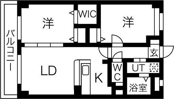 地下鉄名城線 志賀本通駅 徒歩3分 4階建 築18年(2LDK/2階)の間取り写真