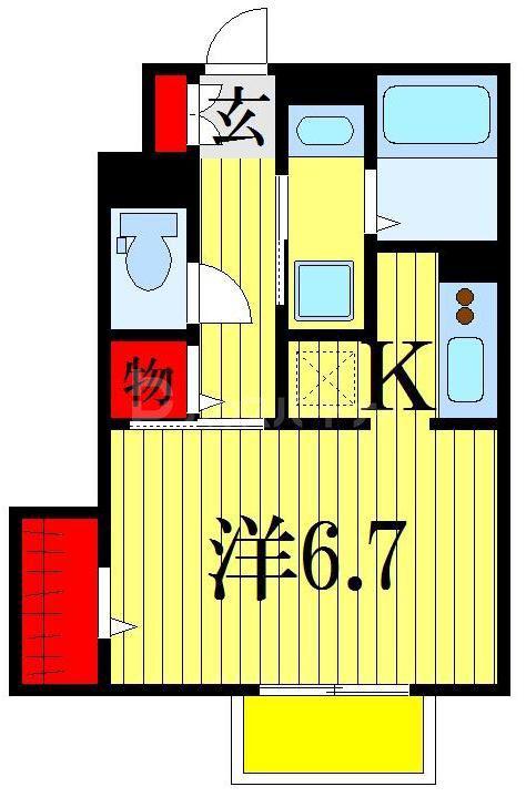 LA LUCE TSUDANUMA(1K/1階)の間取り写真