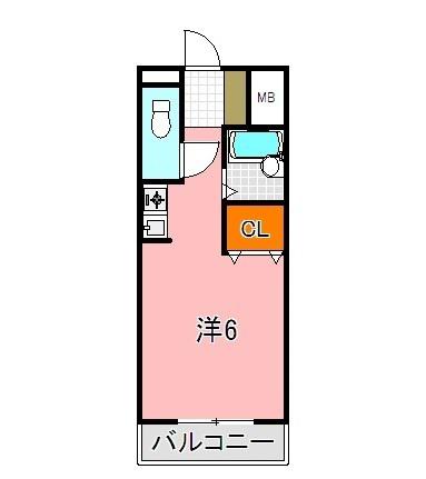 サンエキューズII(ワンルーム/5階)の間取り写真