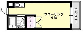 コーポアルベール(ワンルーム/1階)の間取り写真