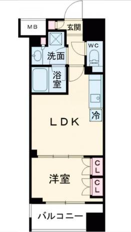 BRILLIA IST 墨田曳舟(1LDK/8階)の間取り写真