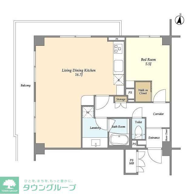 PATH池上(1LDK/3階)の間取り写真