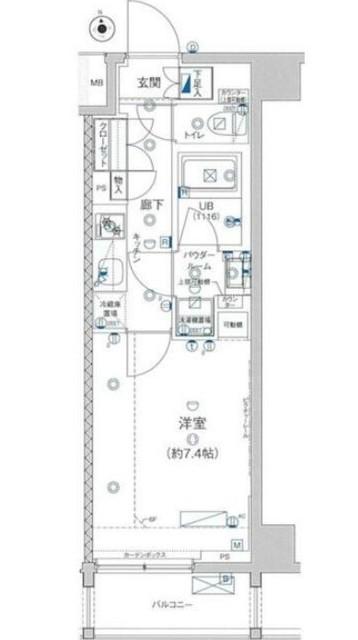 GENOVIA板橋ウエスト GRENN VEIL(1K/4階)の間取り写真