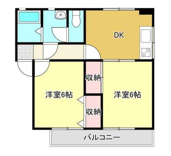 エーデルハイムエヒメ(2DK/1階)の間取り写真
